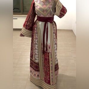 Embroidered Floral Maxi Dress - Multicolor